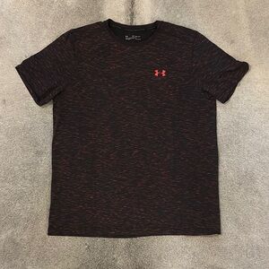 Under Armour Black and Red Short Sleeve Tees